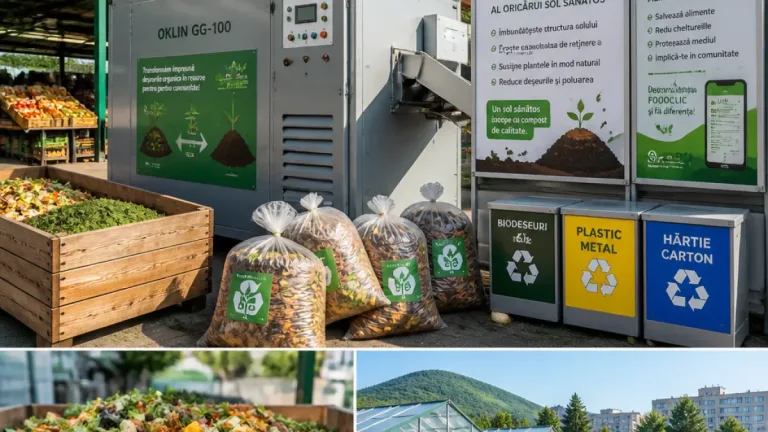 Brașov: nou echipament în Piața Dacia transformă reziduurile din piețe în compost util pentru școli