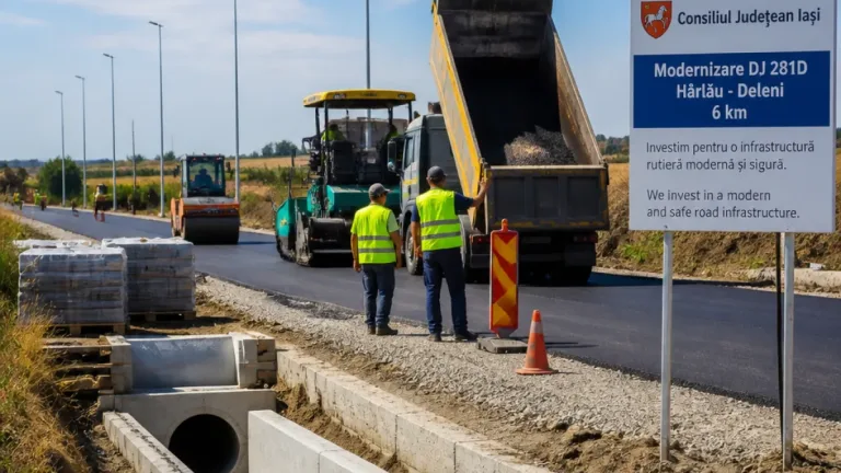 CJ Iași alocă 9,76 milioane lei pentru modernizarea unui tronson de 3,7 km între Hârlău și Deleni