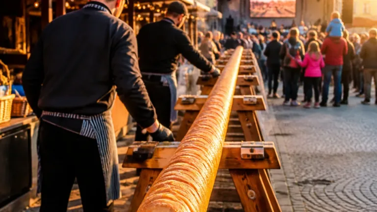 Colacul secuiesc de 25 de metri, vedeta Festivalului Kurtoskalacs de la Sfântu Gheorghe