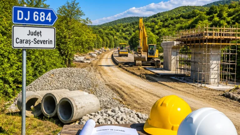 Contract de 94,25 milioane lei pentru modernizarea unui tronson de 16 km din DJ 684 până la limita cu Caraș‑Severin
