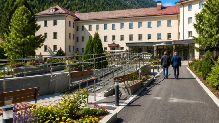 Curtea Spitalului de Ortopedie din Azuga, refăcută cu finanţare a Consiliului Judeţean Prahova