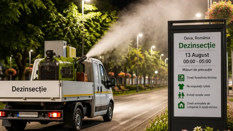 Deva: Dezinsecţie pe domeniul public în noaptea de 13 august — program şi produse utilizate