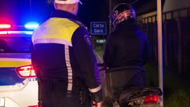 Doi bărbați din județul Sibiu prinși conducând mopede neînmatriculate și fără permis în aceeași seară