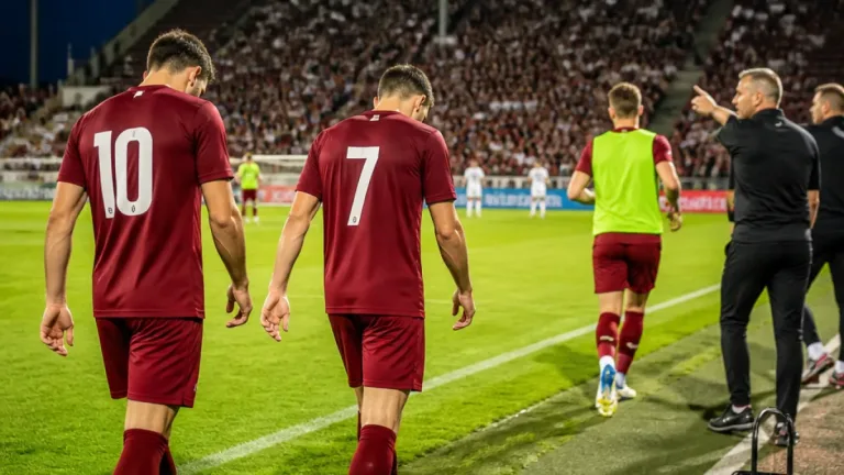 Două schimbări la pauză pentru FCSB în meciul cu CFR Cluj; Miculescu reintră după accidentare