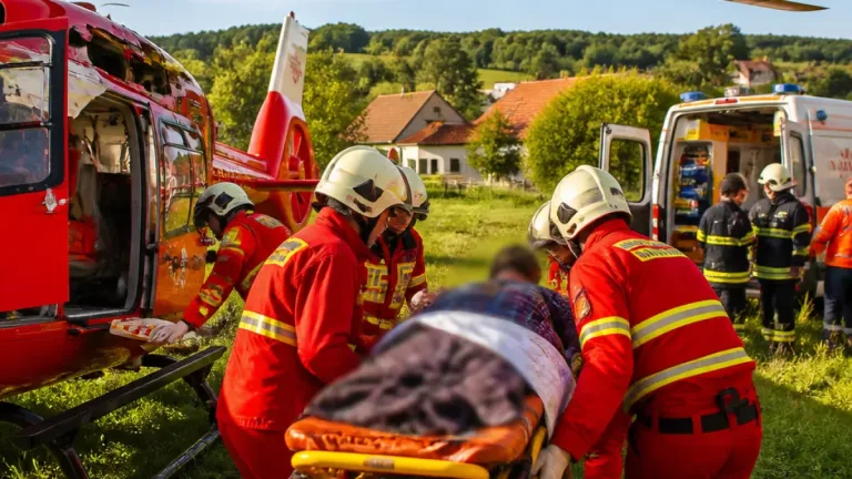 Elicopterul SMURD din Caraș‑Severin a preluat un bărbat accidentat la Zărand; victima a suferit amputarea unui membru superior