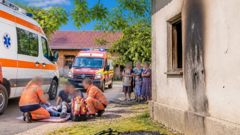 Explozie a unui arzător pe butelie la Măicănești: doi bărbați cu arsuri transportați la spital