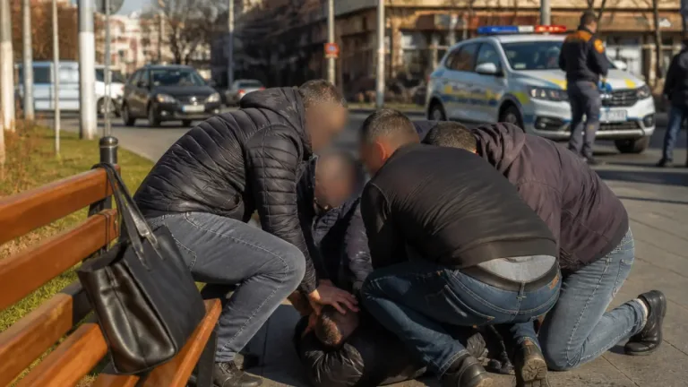 Hoțul care i-a smuls geanta unei octogenare din Râmnicu Vâlcea, reținut după ce a fost imobilizat de trecători