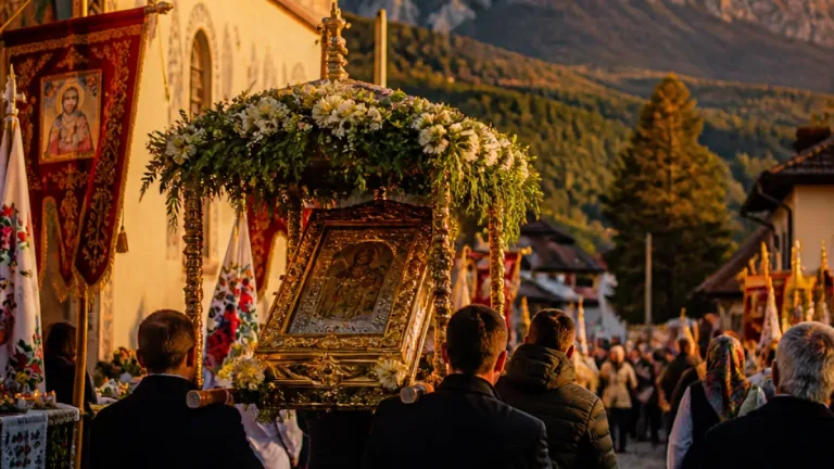 Icoana făcătoare de minuni de la Rarău, purtată în procesiune prin Câmpulung Moldovenesc
