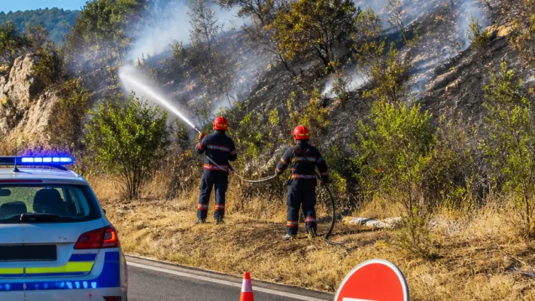 Incendii de vegetaţie în Hunedoara: peste 22 de hectare afectate, DN66 parţial blocat