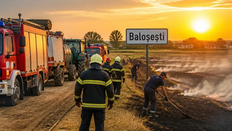 Incendii extinse de vegetație în Timiș; zeci de hectare cuprinse de flăcări, intervenție prelungită a ISU