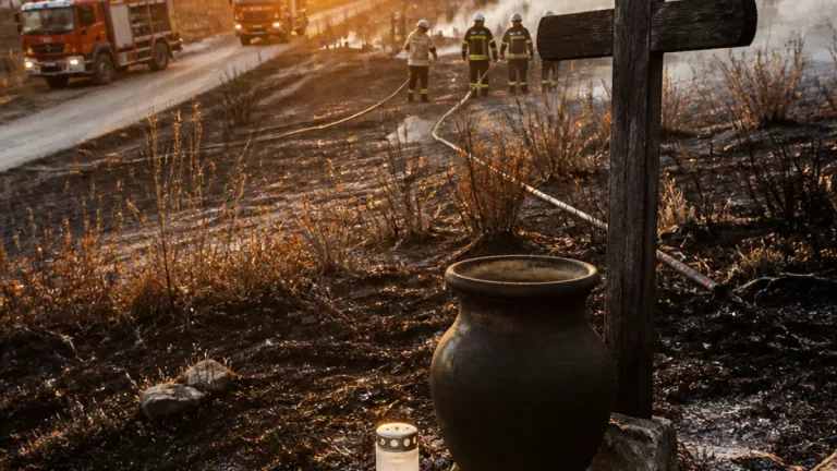 Incendiu la Ștefănești: aproximativ 50 de hectare de vegetație arse, cauza — o lumânare aprinsă la mormânt