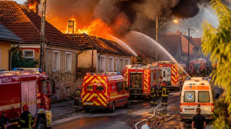 Incendiu puternic pe strada Baba Novac din Arad: două case și trei anexe afectate, fără victime