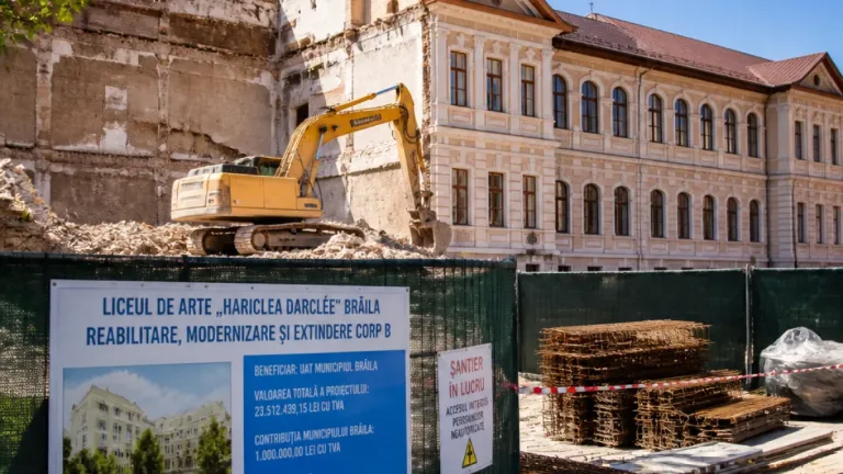 Începe reconstrucția Corpului B la Liceul de Arte „Hariclea Darclée”; alte lucrări de siguranță pentru Școala 11