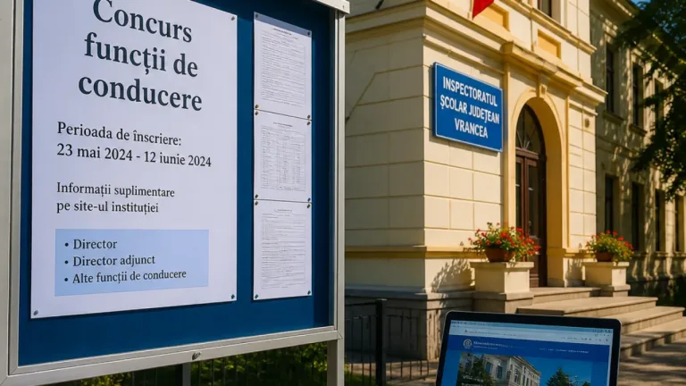 ISJ Vrancea organizează concurs pentru 128 de funcții de conducere în învățământ, sesiunea august–decembrie 2026