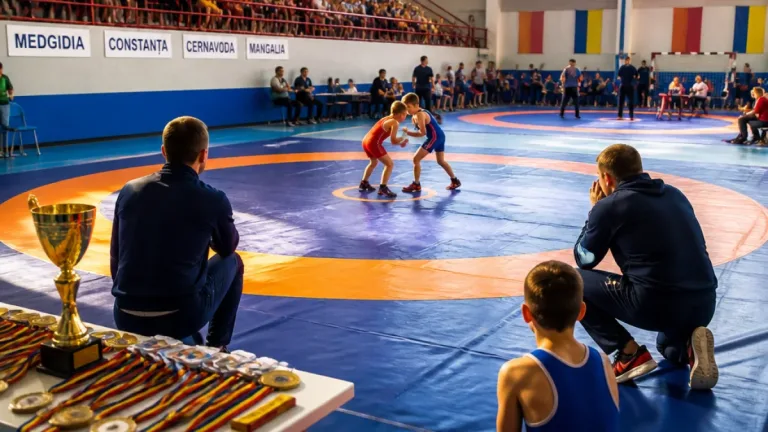 Medgidia găzduiește Cupa „Sfânta Maria” pentru lupte: micii sportivi s-au pregătit pentru naționale