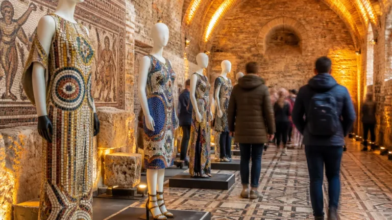 Mozaicul Roman reinterpretat în design vestimentar — expoziţie la Edificiul Roman cu Mozaic
