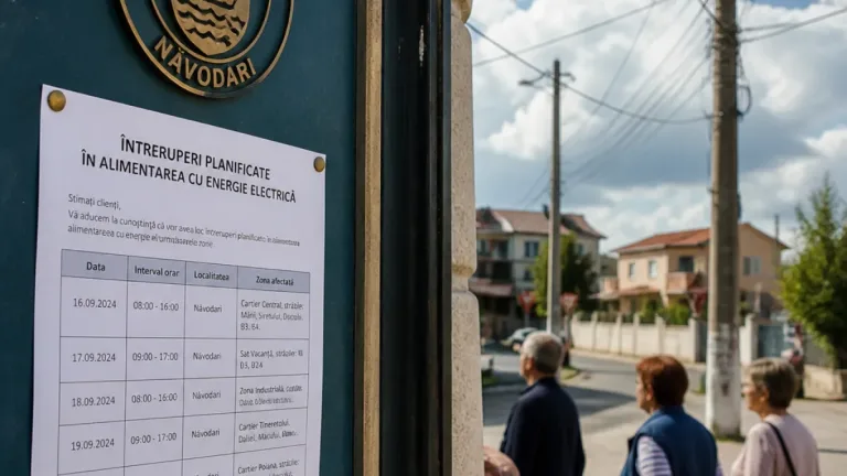 Năvodari: programul întreruperilor de curent anunțat pentru săptămâna viitoare în județul Constanța