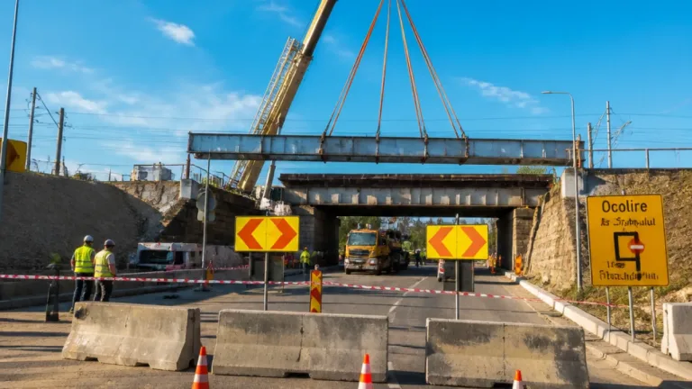 Oradea: restricții de trafic pentru montarea grinzilor la pasaj și pentru două evenimente