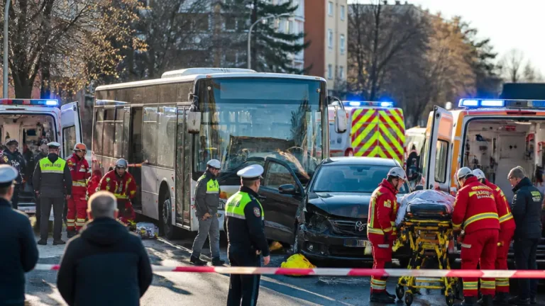 Patru tineri răniți după coliziunea dintre un autobuz și un autoturism în Sibiu; poliția continuă cercetările