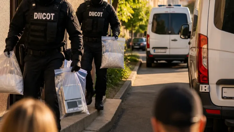 Percheziții DIICOT în Arad în dosar de trafic de droguri de mare risc; un bărbat arestat preventiv
