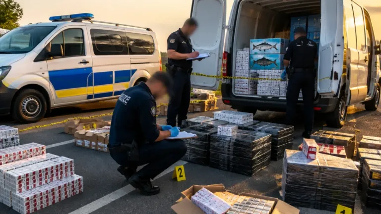 Peste 3,3 milioane de țigarete confiscate în Buzău; doi bărbați reținuți pentru 24 de ore