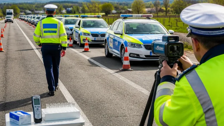 Poliția Rutieră desfășoară acțiune în sistem „releu” pe DN2 în județul Vrancea