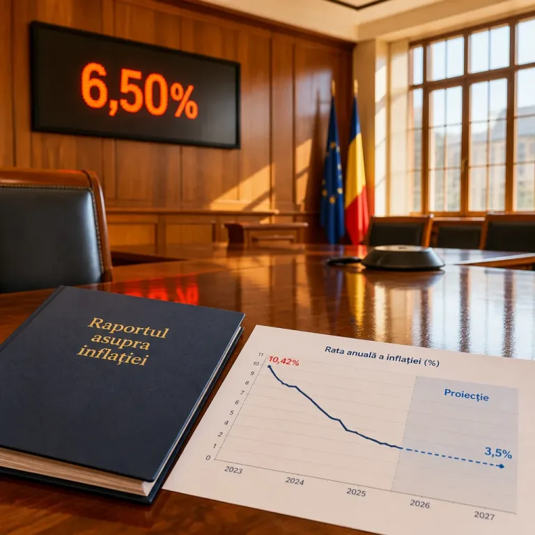 BNR menține dobânda de politică monetară la 6,50% şi anticipează scăderea inflației în trimestrul III
