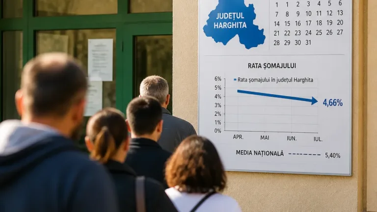 Rata șomajului în Harghita a scăzut ușor în iulie la 4,66%, dar rămâne peste media națională