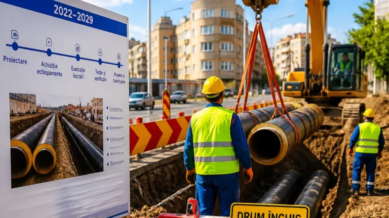 Reabilitarea reţelelor termice din Constanţa se întinde până în 2029; lucrările continuă pe etape