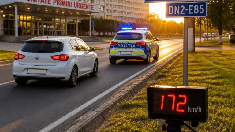 Şofer prins cu 172 km/h în Buzău: a fost escortat la Urgenţe, apoi amendat şi lăsat fără permis