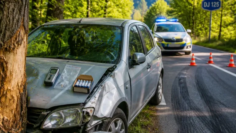 Tânăr din Bălan cercetat penal după ce a lovit un copac: test etilotest de 0,51 mg/l