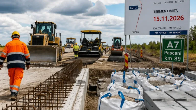 Termenul limită pentru A7 Bacău–Pașcani pune presiune asupra lucrărilor în apropierea Pașcaniului