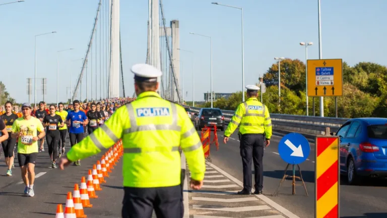 Trafic deviat pe Podul peste Dunăre şi străzi din Brăila duminică pentru Brăila Bridge Half Marathon