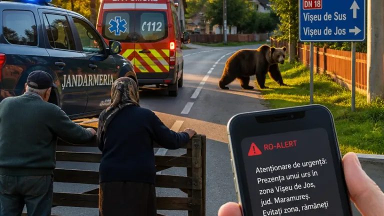 Urs observat la intrarea dinspre Vișeu de Sus: autoritățile au transmis RO-ALERT