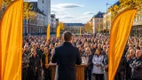 Ebba Busch höll tal på Västra torget – öppnar för stöd åt S i "exceptionellt läge"