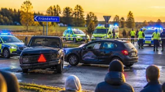 Sex personer till sjukhus efter kollision med A‑traktor i Vänersborg