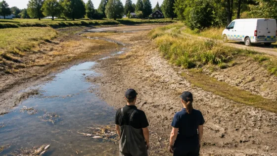 Svartån nästan uttorkad vid Karbenningby – länsstyrelsen varnar för följder