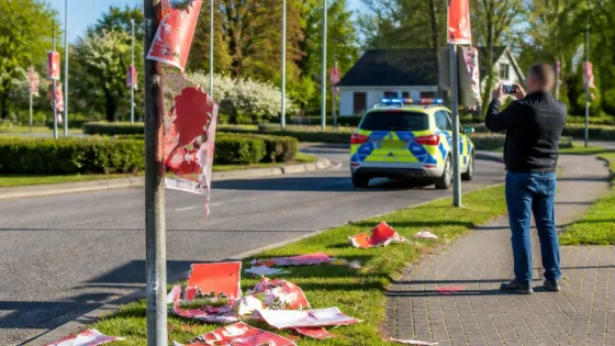 Valaffischer vandaliserade i Motala – Socialdemokraterna har polisanmält