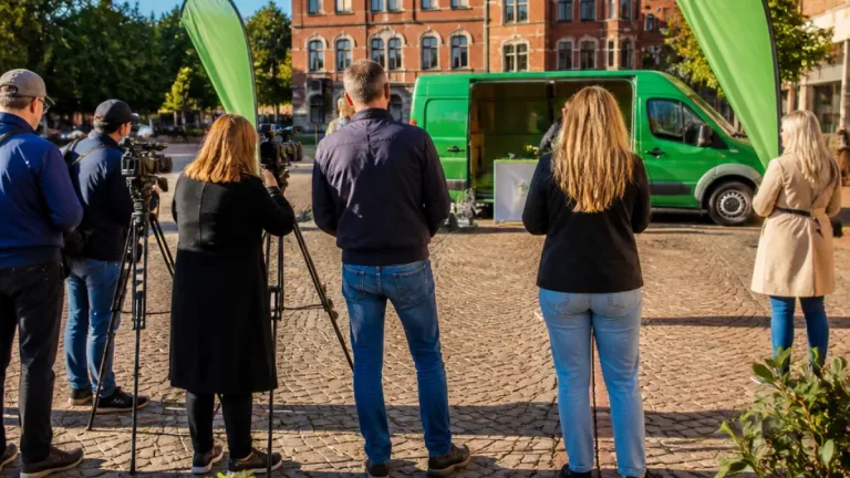 Alice Bah Kuhnke kampanjar på Stortorget i Hässleholm den 3 september