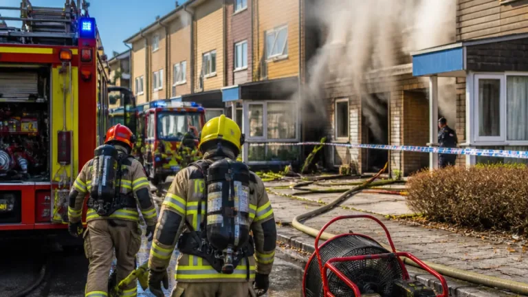 Brand i radhus på Andersberg i Gävle – rök spreds till grannfastigheter