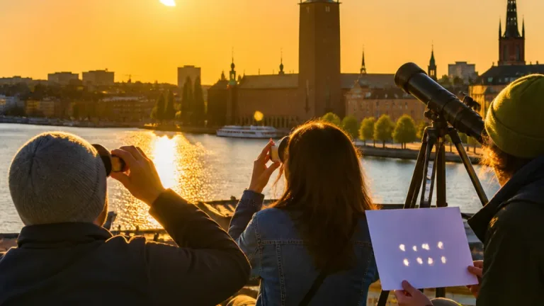 Delvis solförmörkelse syns från Stockholm – toppar vid cirka 81 procent