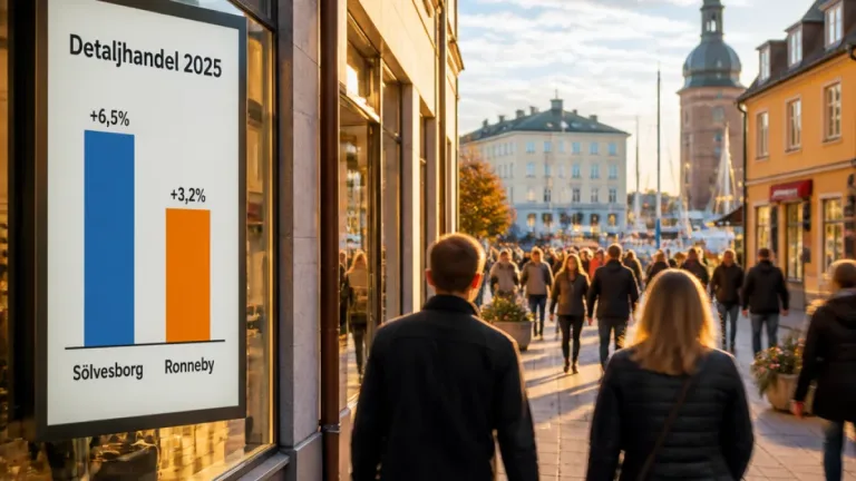 Detaljhandeln i Blekinge växte 2025 — Sölvesborg i topp, Ronneby backade