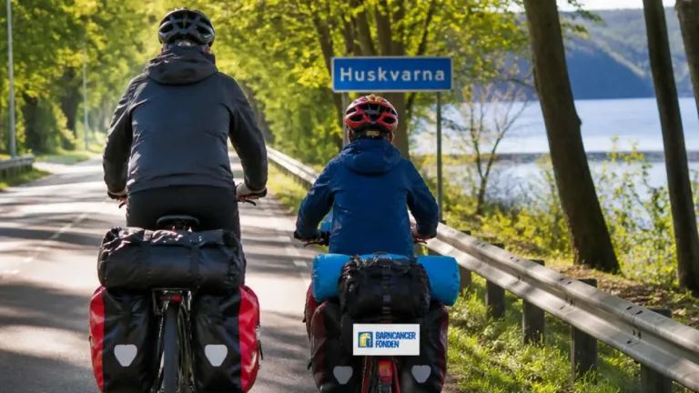 Far och son cyklar från Bodensjön till Huskvarna för välgörenhet