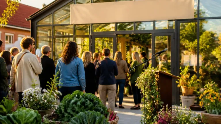 Invigning av stadsdelsväxthuset i Majorna – mingel, tal och närodlat grönt