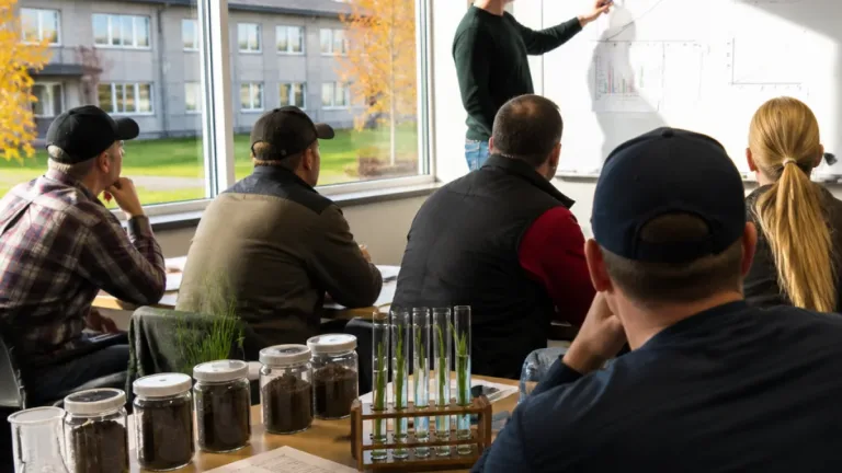 Kurs i regenerativt jordbruk i Vara fokuserar på att tolka Albrecht‑ och bladsaftsanalyser