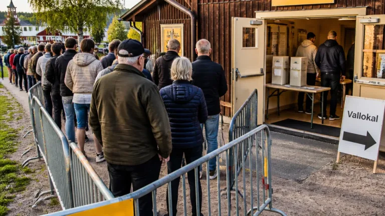 Långa köer och fler förtidsröstande i Dalarna när vallokalerna haft hög belastning