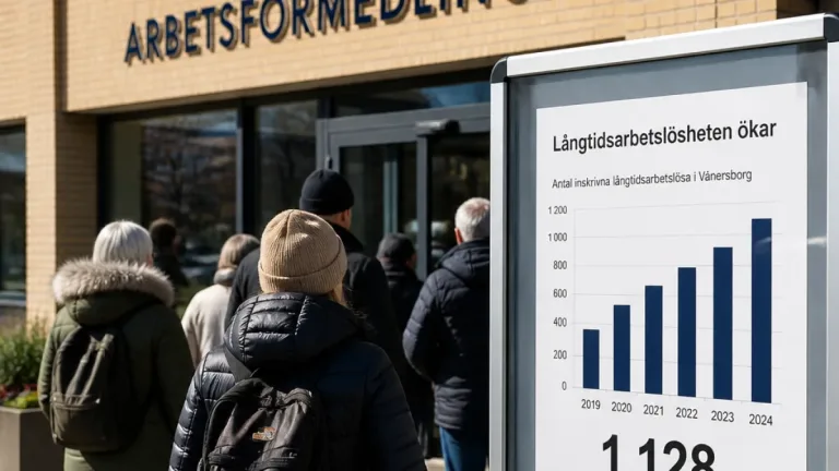 Långtidsarbetslösheten i Vänersborg ökar första gången sedan februari