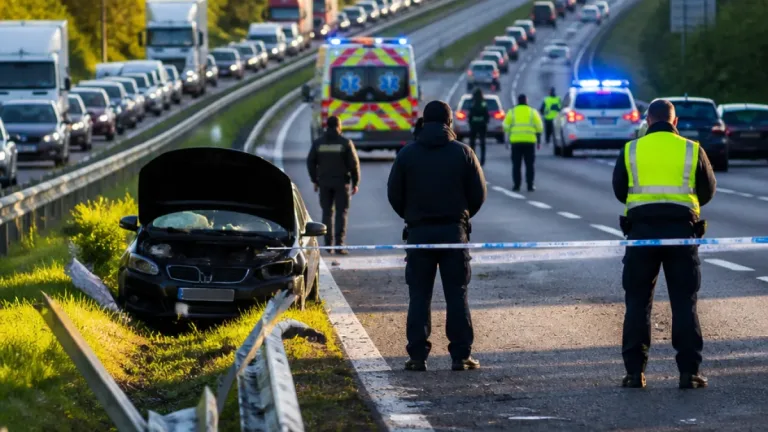 Man i 20-årsåldern skadad efter flyktförsök från polis på E4 – totalstopp i trafiken