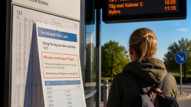 Nya tidtabellen för linje 121 slår mot Torsåsbornas anslutningar och vardag