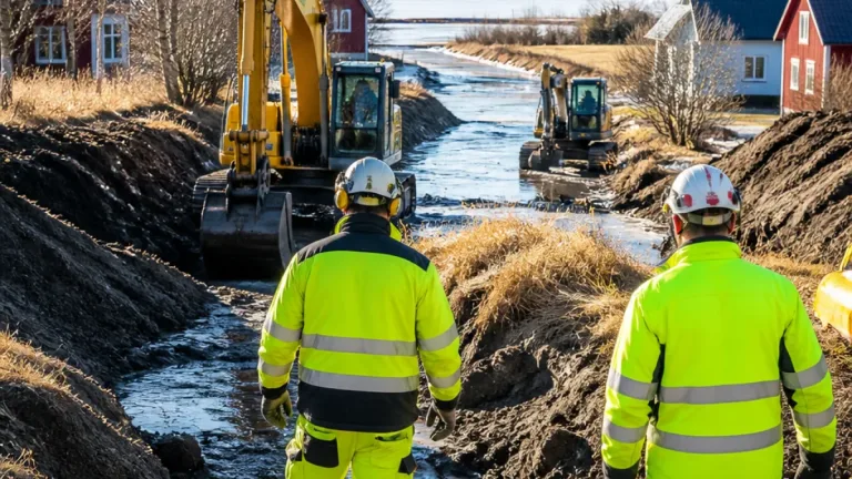 Piteå satsar på dränering och diken när byarna rustas mot stora vattenmängder